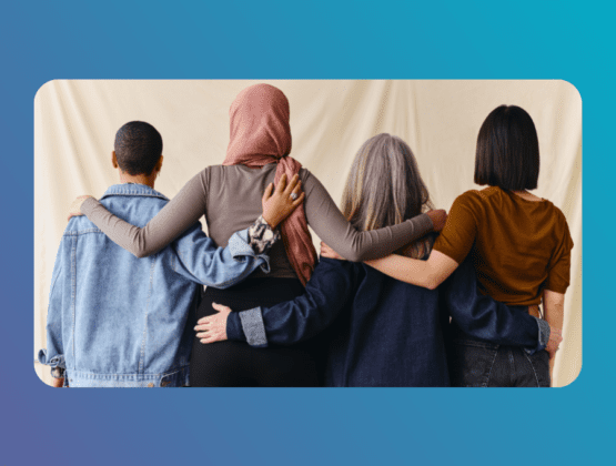 A group of women stood together.
