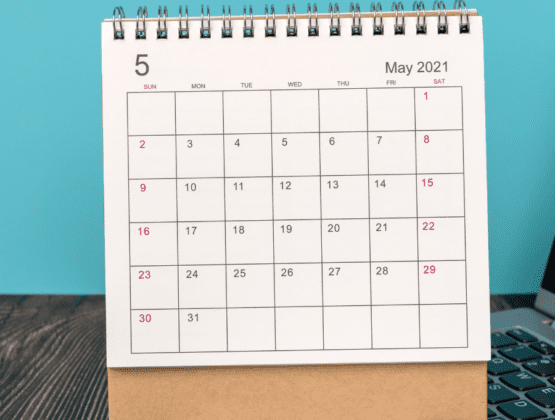May 2021 calendar page