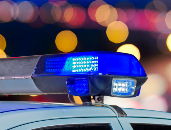 Lights on a police vehicle