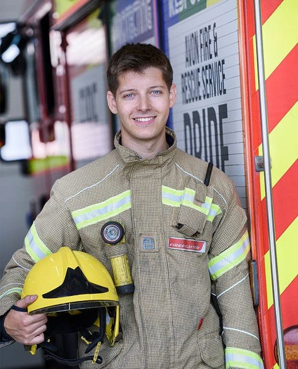 Firefighter in uniform