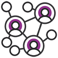 Icon showing people interconnected