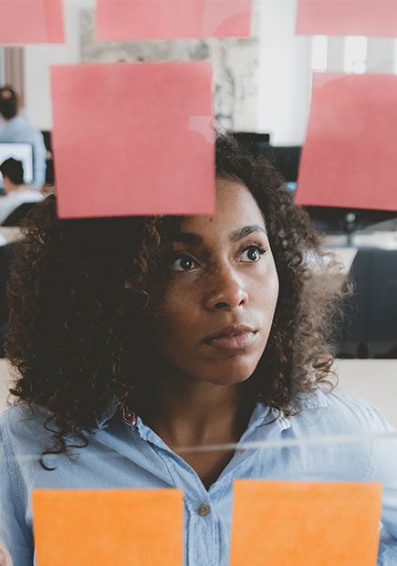 Woman working in office setting