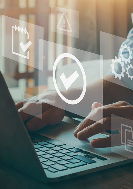 Person working on laptop