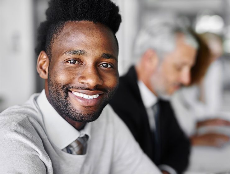Smiling office worker