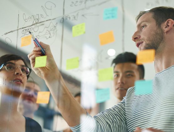 Group of colleagues working together in workforce planning