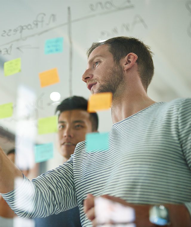 Group of colleagues working together in workforce planning