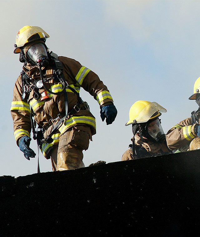 3 firefighter apprentices in their end-point assessment