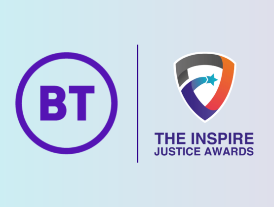 BT logo and Inspire Justice Awards logo