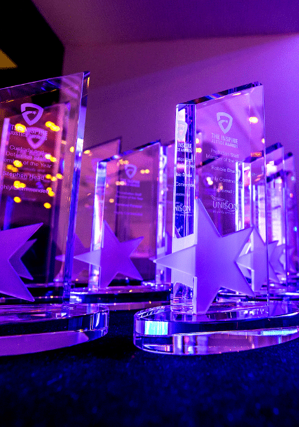 Inspire Justice Awards trophies