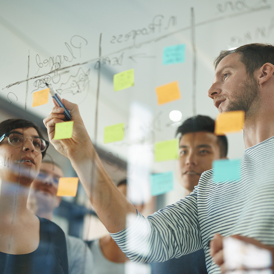 Colleagues in a planning meeting together