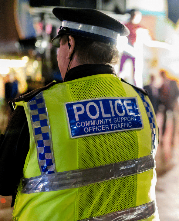 Back of Police Community Support Office at a public event