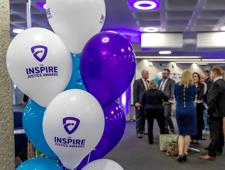 Balloon decorations at the Inspire Justice Awards ceremony