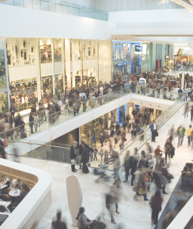 Crowd in shopping centre