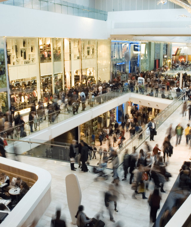 Crowd in shopping centre