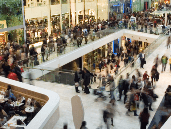 Crowd in shopping centre