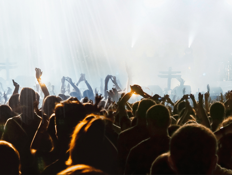 Crowd of concert goers