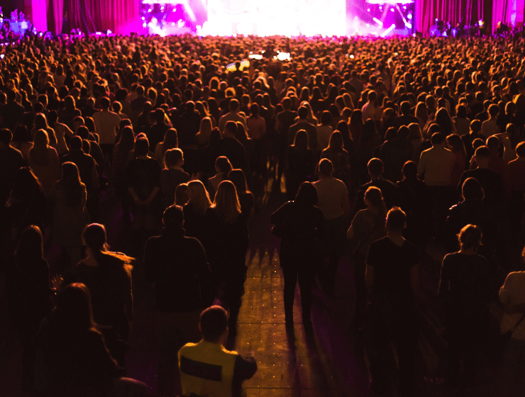 Crowd at indoor concert