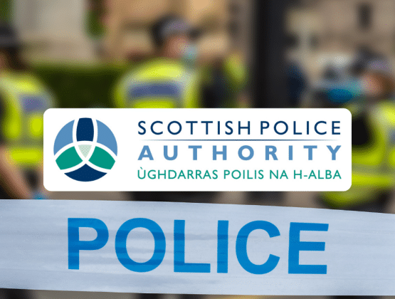 Scottish Police Authority overlayed on policing image