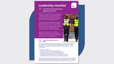Download the Leadership checklist - Supporting and retaining women in policing