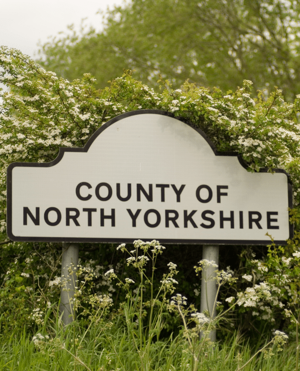County of North Yorkshire road sign