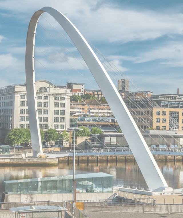 Gateshead Millennium Bridge looking across to Newcastle