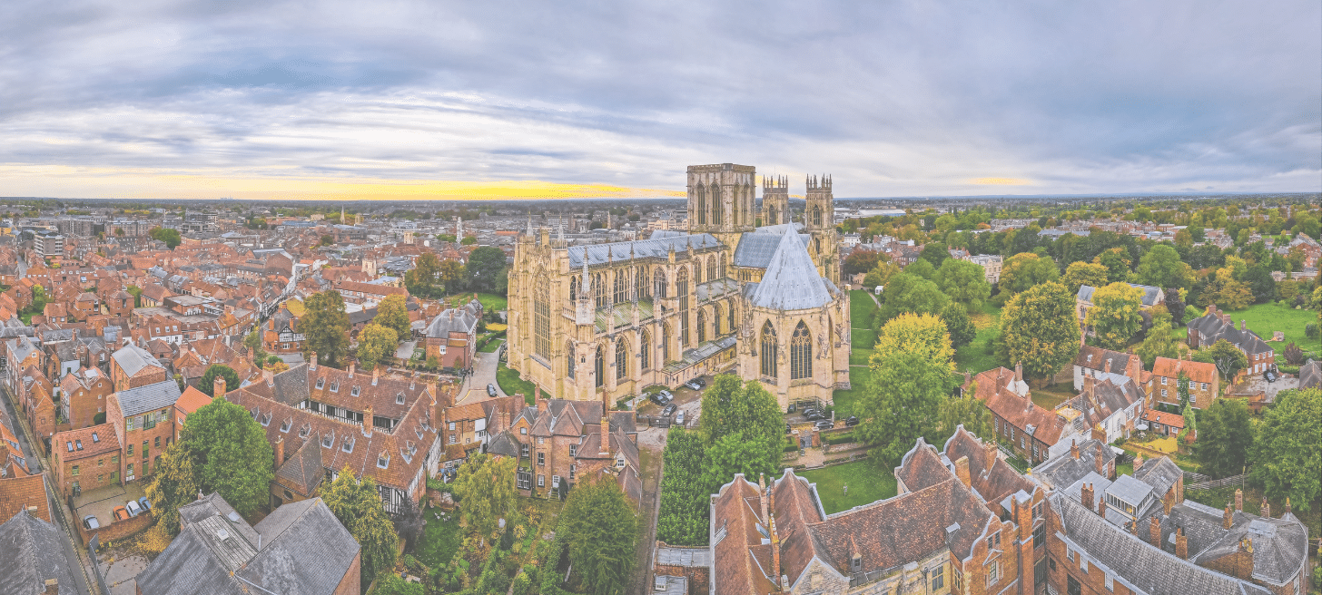 aerial photo of York minster