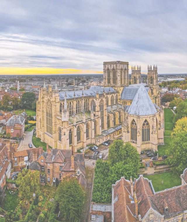 aerial photo of York minster