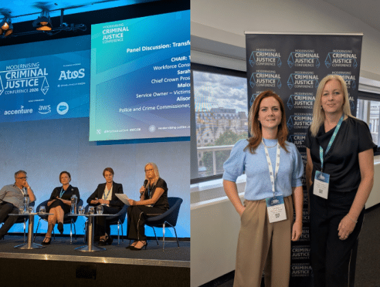 Tam Whipp and Amie Bridson attending the Modernising Criminal Justice Conference 2026