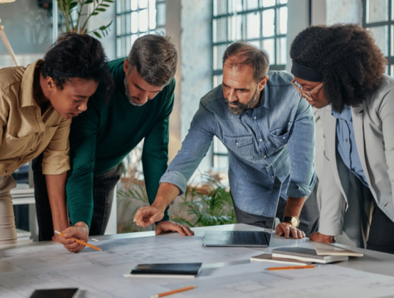 Group of colleagues working together