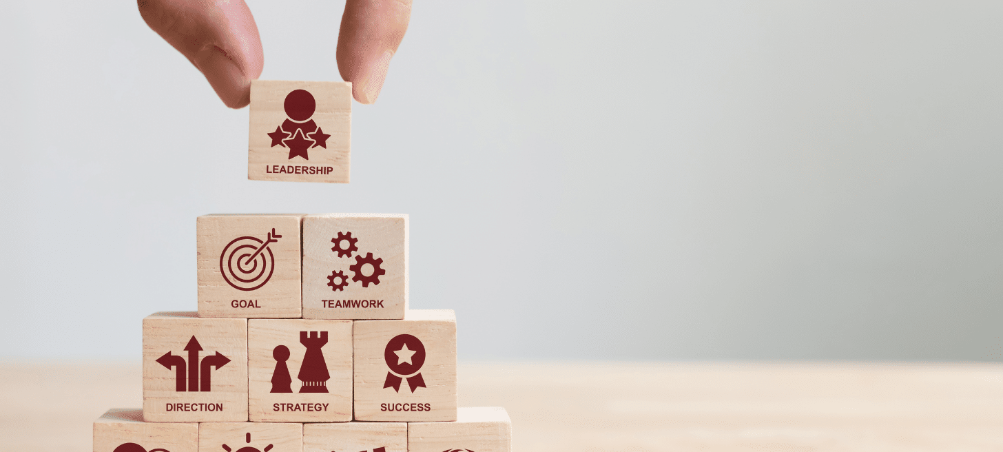 Leadership blocks indicating the concept of leadership