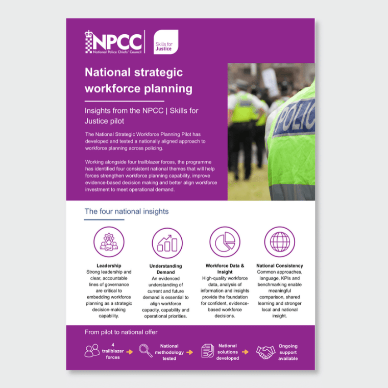 First page of the NPCC Workforce Planning Pilot findings summary