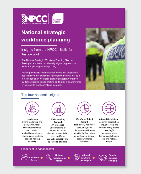 First page of the NPCC Workforce Planning Pilot findings summary