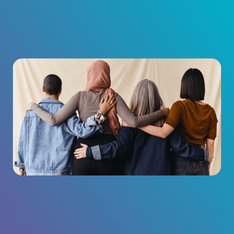 A group of women stood together.