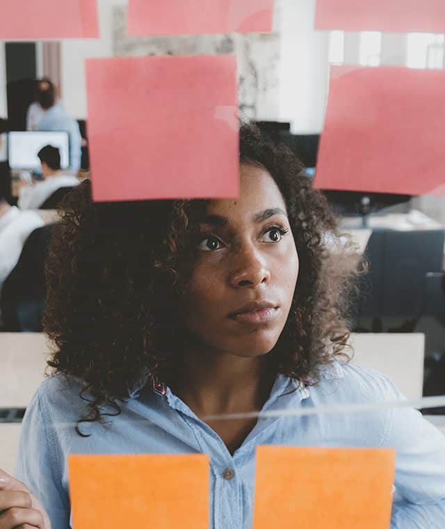 Woman working in office setting