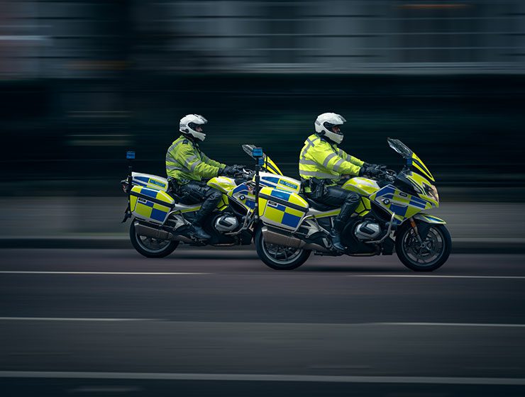Two police officers on motorbikes