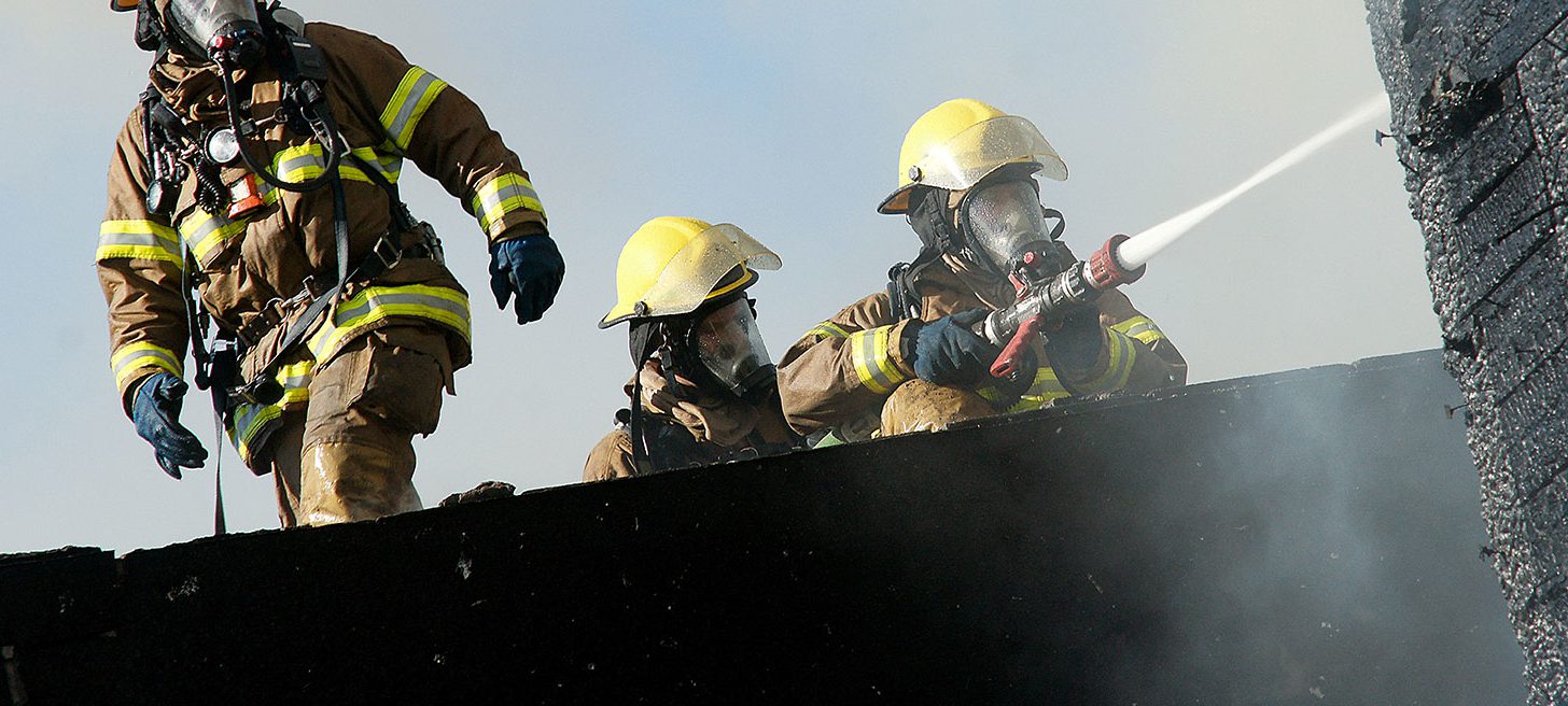 3 firefighter apprentices in their end-point assessment