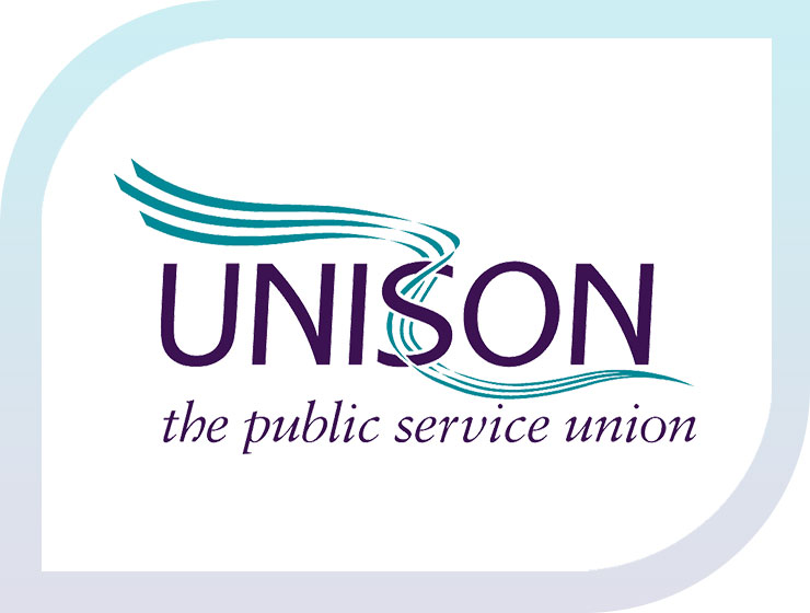 Unison Logo with pale blue/purple outline