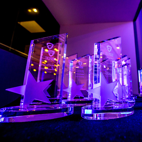 Trophies at the Inspire Justice Awards 2023