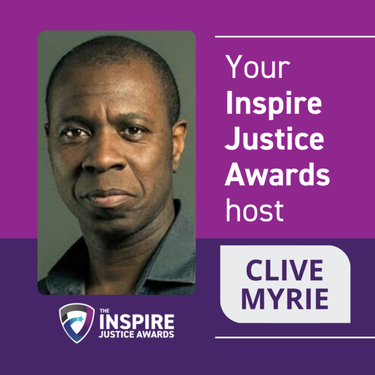 Your Inspire Justice Awards host