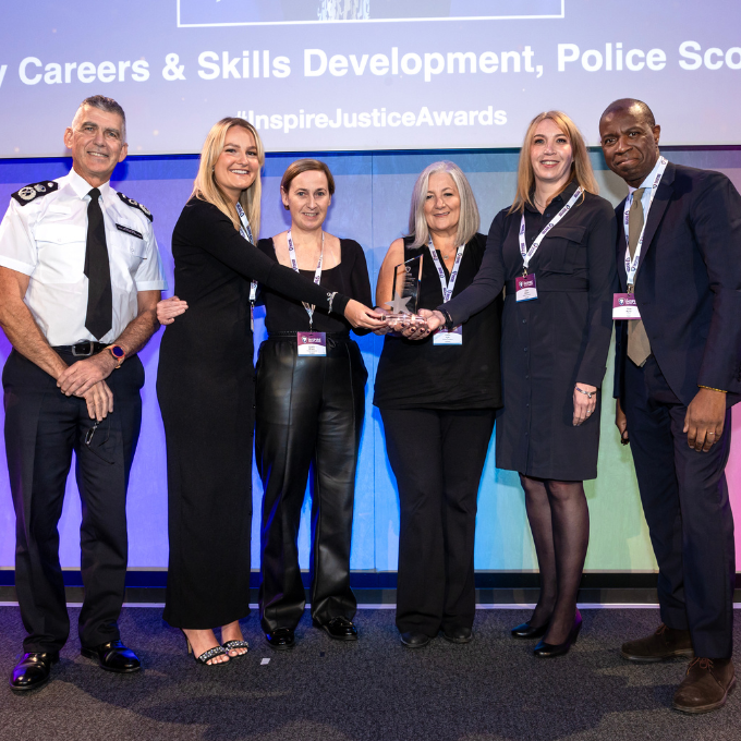 Police Scotland receiving an Inspire Justice Award