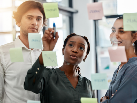 Colleagues in a planning meeting together