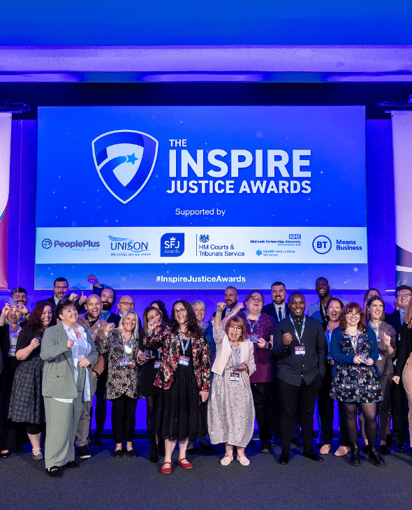 Winners on stage at the Inspire Justice Awards 2024