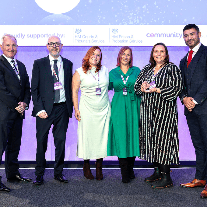 Exercise OAK APPLE team, South Yorkshire Police, receiving an Inspire Justice Award